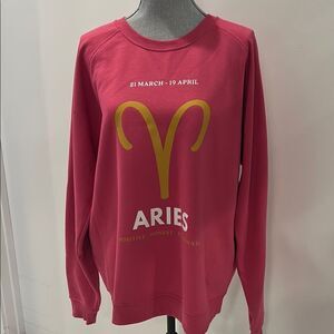 Anthropologie and Pink Aries Graphic Sweat Shirt